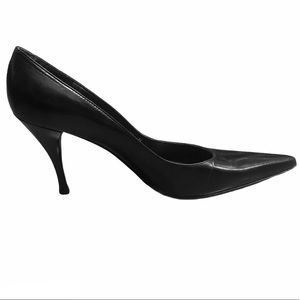 Stuart Weitzman 6.5N 4” Pointed Leather Stilettos